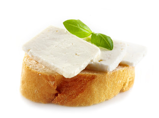 bread with fresh goat cheese