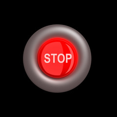 3D glossy button lighting in darkness