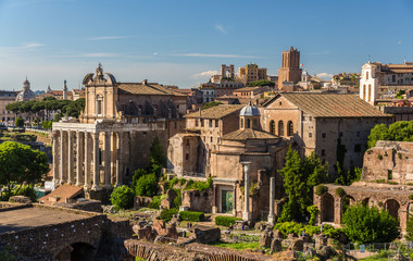 Romos Forumas as seen from Palatine Hill, Rome, Italy