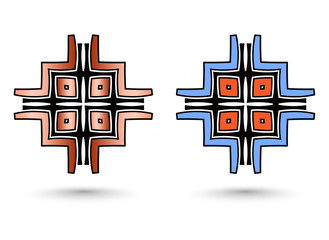 two abstract inca cross