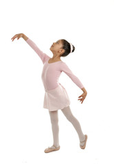young cute ballet dancer girl dancing classical in pink tutu © Wordley Calvo Stock