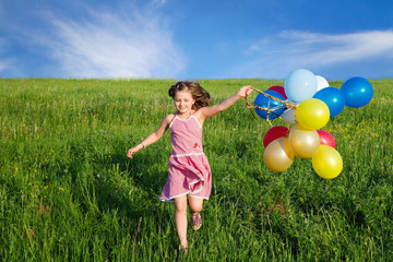 happy child playing outdoors