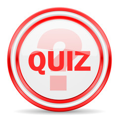 quiz red white glossy web icon