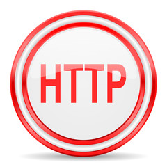 http red white glossy web icon