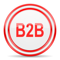 b2b red white glossy web icon