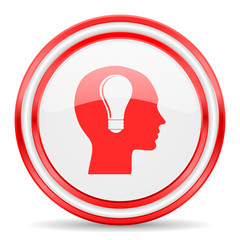 head red white glossy web icon
