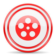 film red white glossy web icon