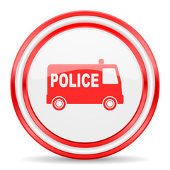 police red white glossy web icon