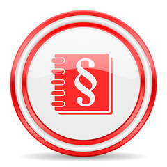 law red white glossy web icon