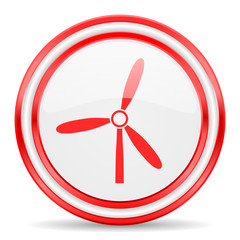 Obraz premium windmill red white glossy web icon