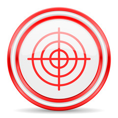 target red white glossy web icon