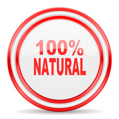 natural red white glossy web icon