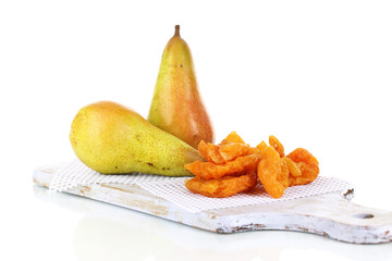 Dried pears, isolated on white
