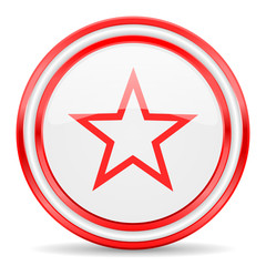 star red white glossy web icon
