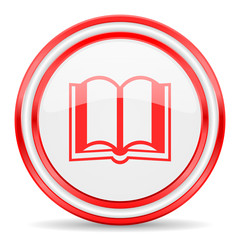 book red white glossy web icon