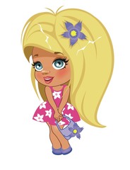 Милая девочка в розовом платье