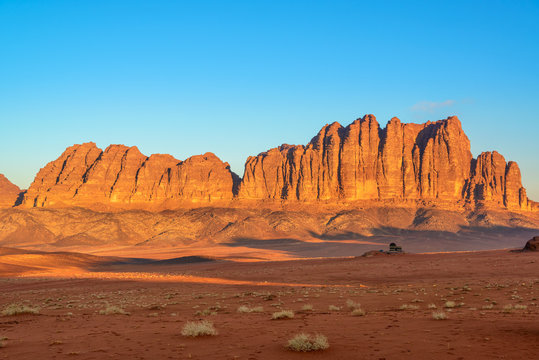 Jebel Qatar In Wadi Rum, Jordan At Early-morning On Jan, 1, 2014