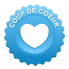 coup de coeur sur bouton web denté bleu