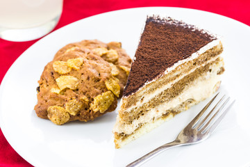 delicious slice of cake on a plate