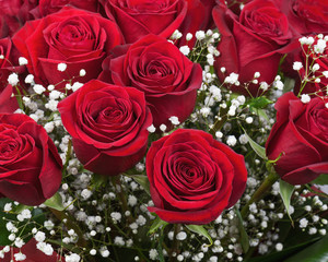 Flower bouquet from red roses. © GLandStudio