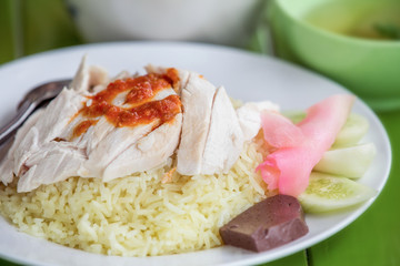 rice steamed with chicken soup