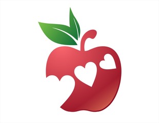 apple logo love nutrition symbol health heart icon