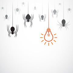 Vector image of an spider and lamp