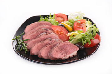 vegetable salad and meat