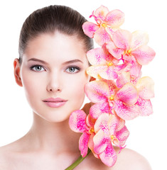 Beautiful face of woman with healthy skin.