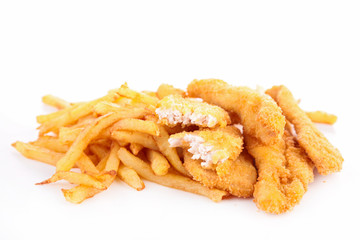 french fries and fries chicken