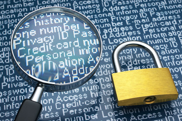 Concept image of computer security check.
