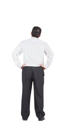 Mature businessman standing with hands on hips