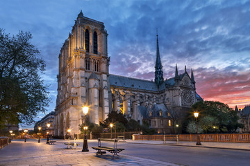 Cathédrale notre-dame de Paris - obrazy, fototapety, plakaty