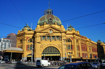 Naklejka premium Stacja Flinders Street (Melbourne, Australia)