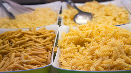 Four Kinds of Pasta on Buffet