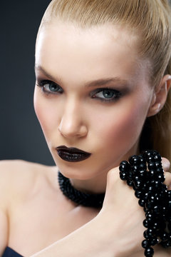 beautiful girl with beads