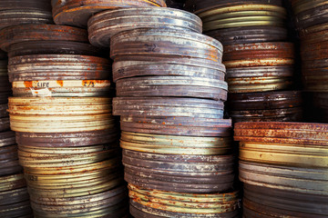 Naklejka premium Old film canisters