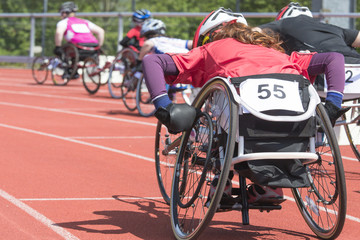 Fototapeta na wymiar wheelchair race stadiium