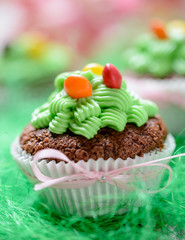 Vegane Schokoladencupcakes zu Ostern