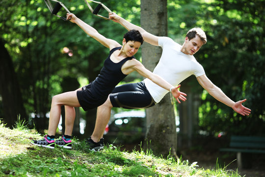 P&auml;rchen beim Seiltraining