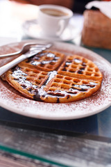 waffle with chocolate