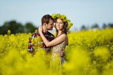 Love for two on a fine spring meadow