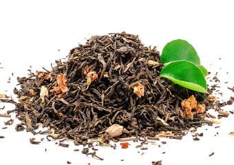 dry tea on a white background