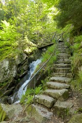 Fototapeta premium Wodospady Gertelbach, Kamienne Schody Czarnego Lasu