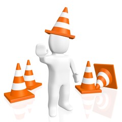 3d stop with traffic cones