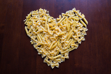Italian pasta ，Heart-shaped of pasta
