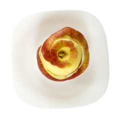 Isolated image of a single apple on a plate