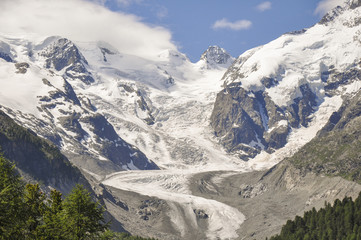 Morteratsch, Gletscher, St. Moritz, Alpen, Graubünden, Schweiz