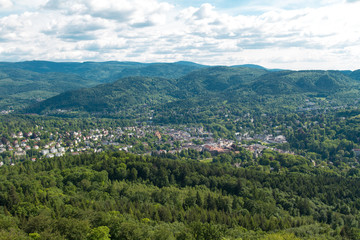Naklejka na ściany i meble Panorama view to Baden-Baden, Germany
