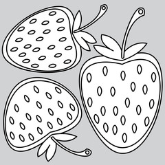 strawberry isolated on gray background